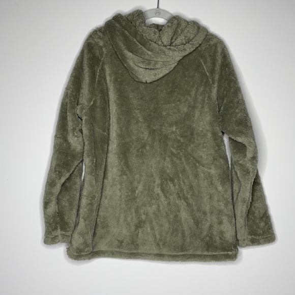 PINK by VS Sherpa Hoodie Quarter Zip Green sz Lg - Picture 4 of 4